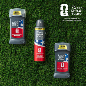 DOVE MEN + CARE label with QR code highlighting giveaway entry and fan engagement