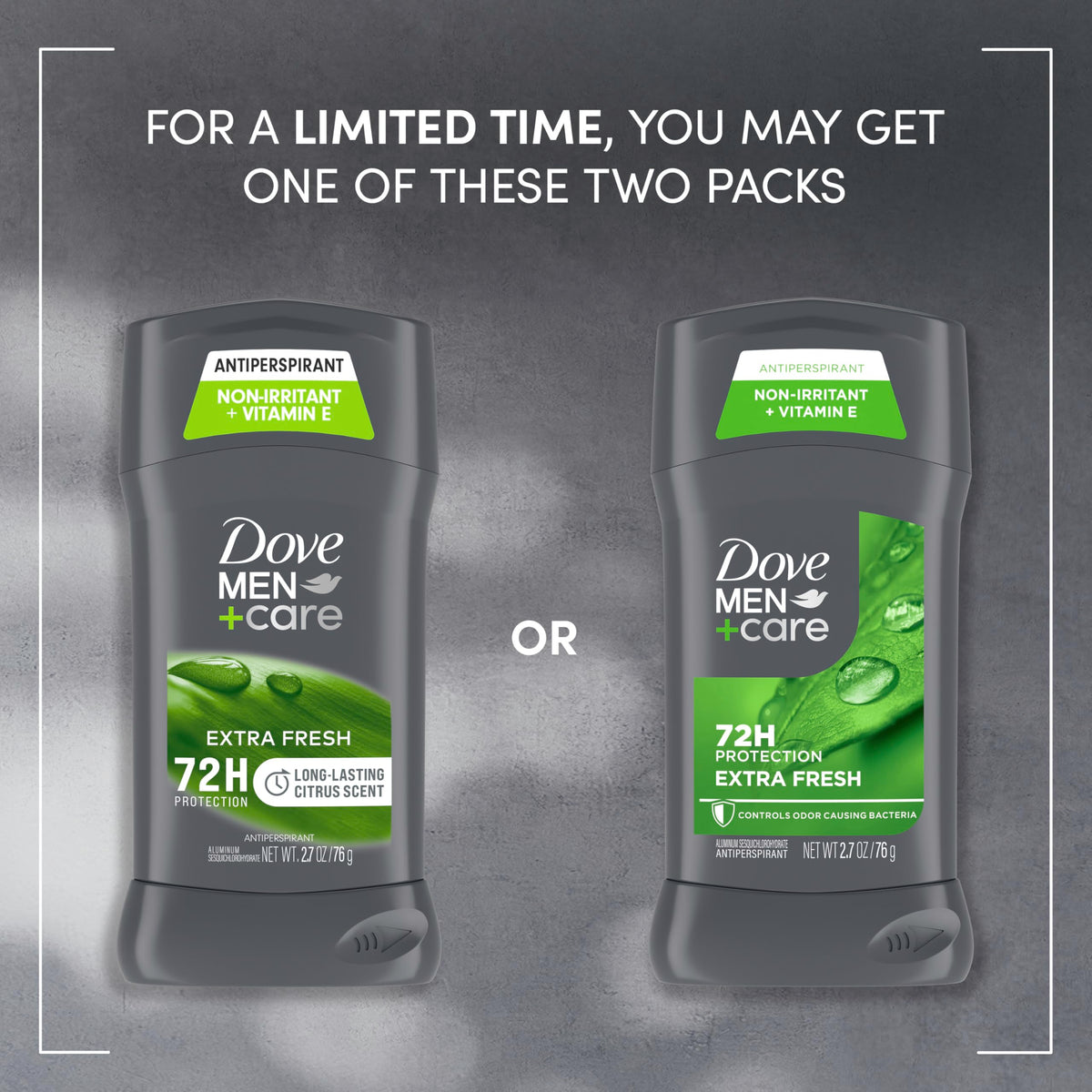 DOVE MEN + CARE close-up of stick texture highlighting smooth glide and moisturizing feel