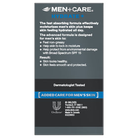 Dove Men+Care applied on hand illustrating quick absorption and non-greasy feel