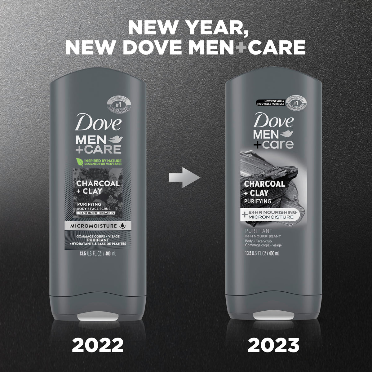 Dove Men+Care being applied in shower for effective face and body cleansing