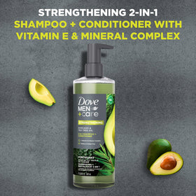 DOVE MEN + CARE back label with ingredients and directions for clarity