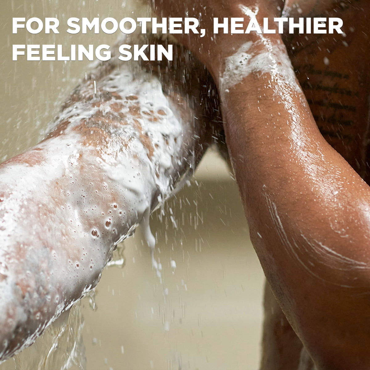 DOVE MEN + CARE bar placed on shower shelf showing daily use convenience