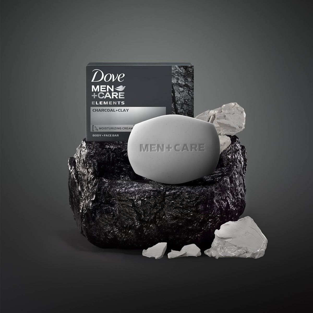 Dove Men+Care on bathroom shelf in lifestyle scene promoting everyday grooming ease