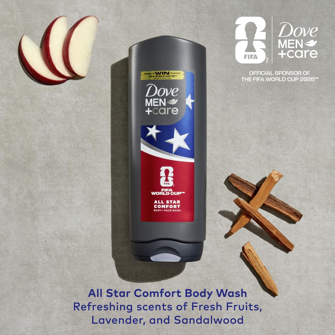 DOVE MEN + CARE bottle closeup of label and MicroMoisture claim for clear benefits