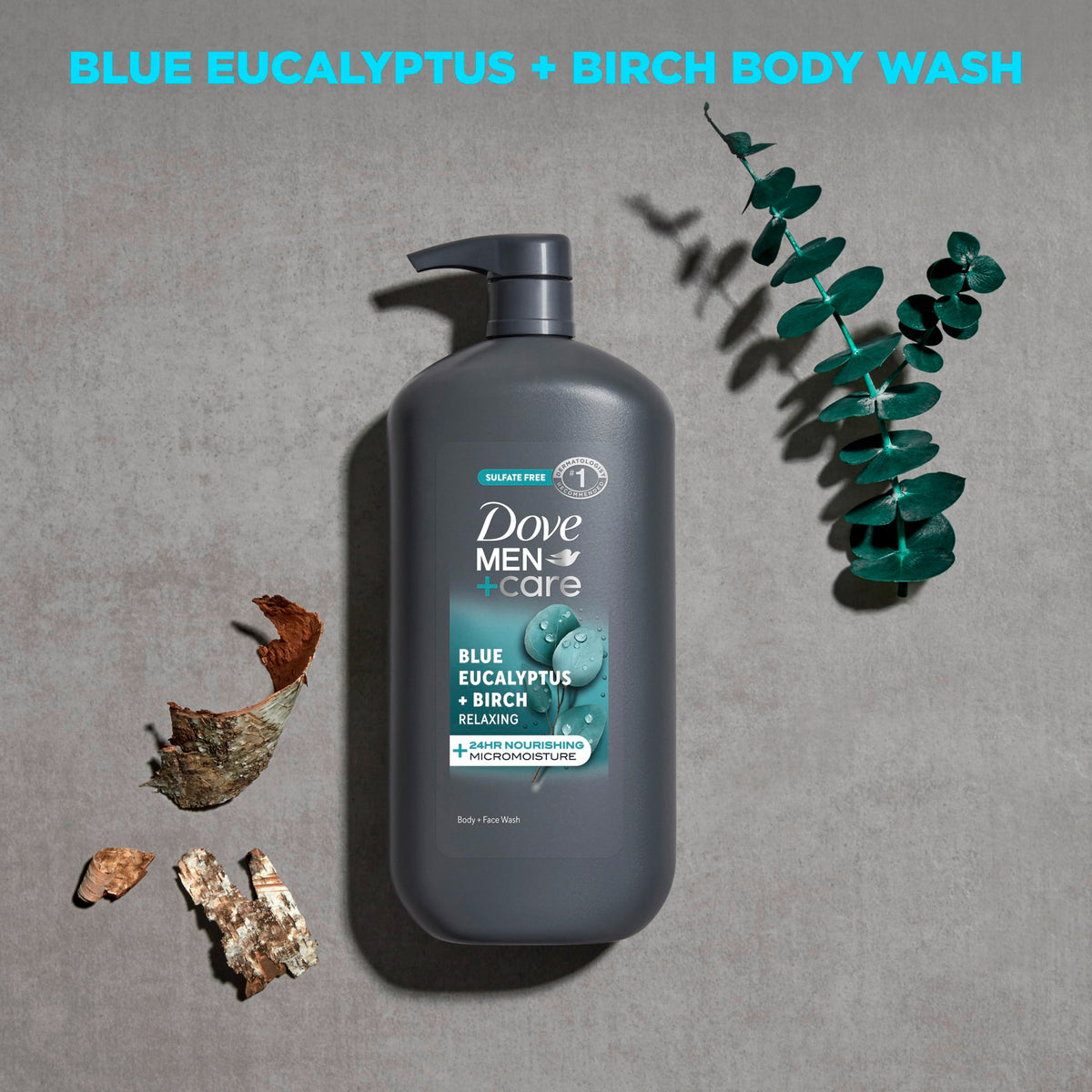 DOVE MEN + CARE label detail highlighting Micromoisture technology and ingredient clarity