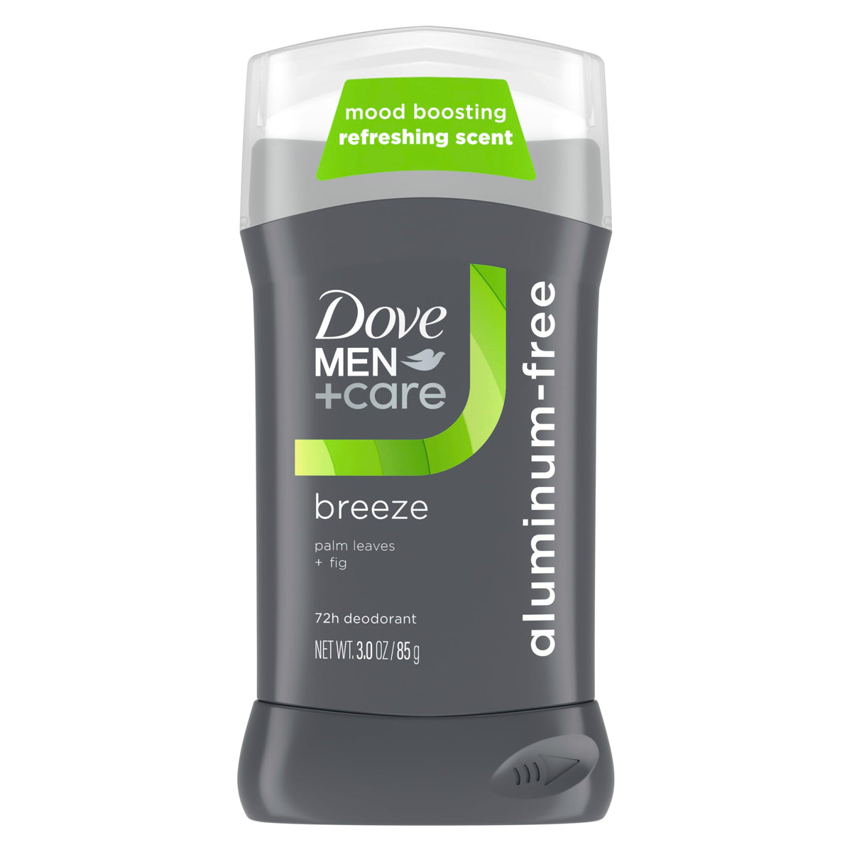 DOVE MEN + CARE front packaging showing Breeze scent and 72h protection