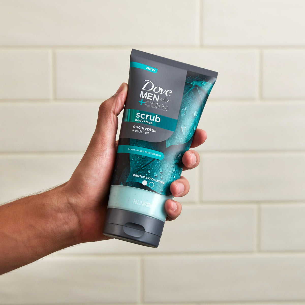DOVE MEN + CARE eucalyptus and cedar oils visual conveying fresh scent