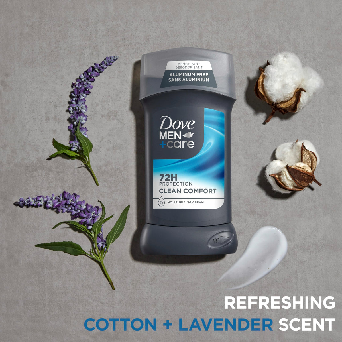 DOVE MEN + CARE ingredients label closeup showing formulation clarity