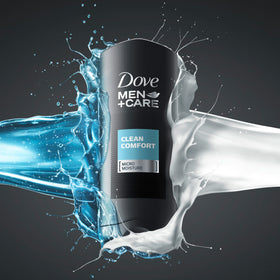 Dove Men+Care lather texture on hand showing creamy foam and gentle cleansing