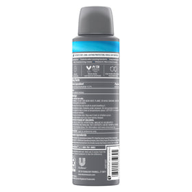 Dove Men+Care side label details ingredients and 72-hour protection