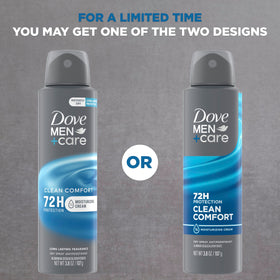 Dove Men+Care spray nozzle in action for instant-dry application