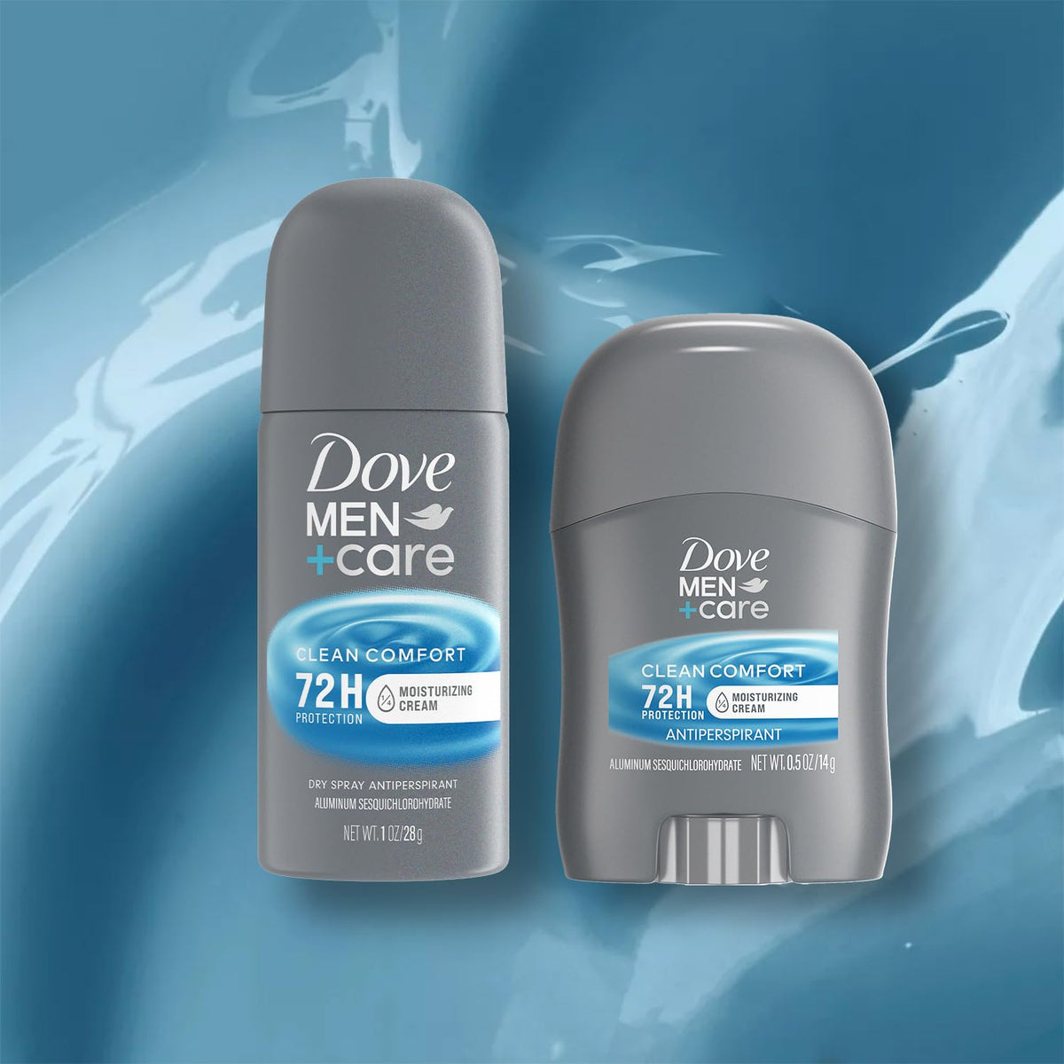 Dove Men+Care stick detail displays precise application and moisturized underarm comfort benefit