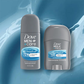 Dove Men+Care stick detail displays precise application and moisturized underarm comfort benefit
