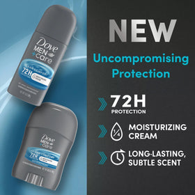 Dove Men+Care travel kit in luggage shows TSA friendly sizes and travel convenience benefit