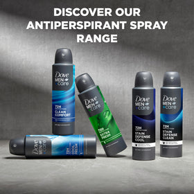 Dove Men+Care graphic highlighting triple defense technology and benefits