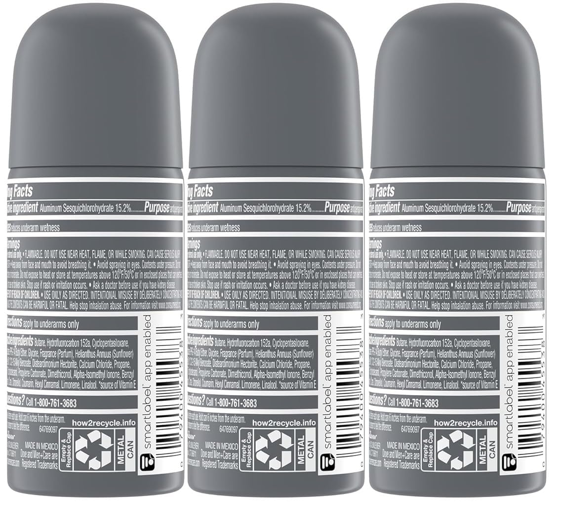 Dove Men+Care close-up nozzle shot highlighting fast-drying spray application benefit