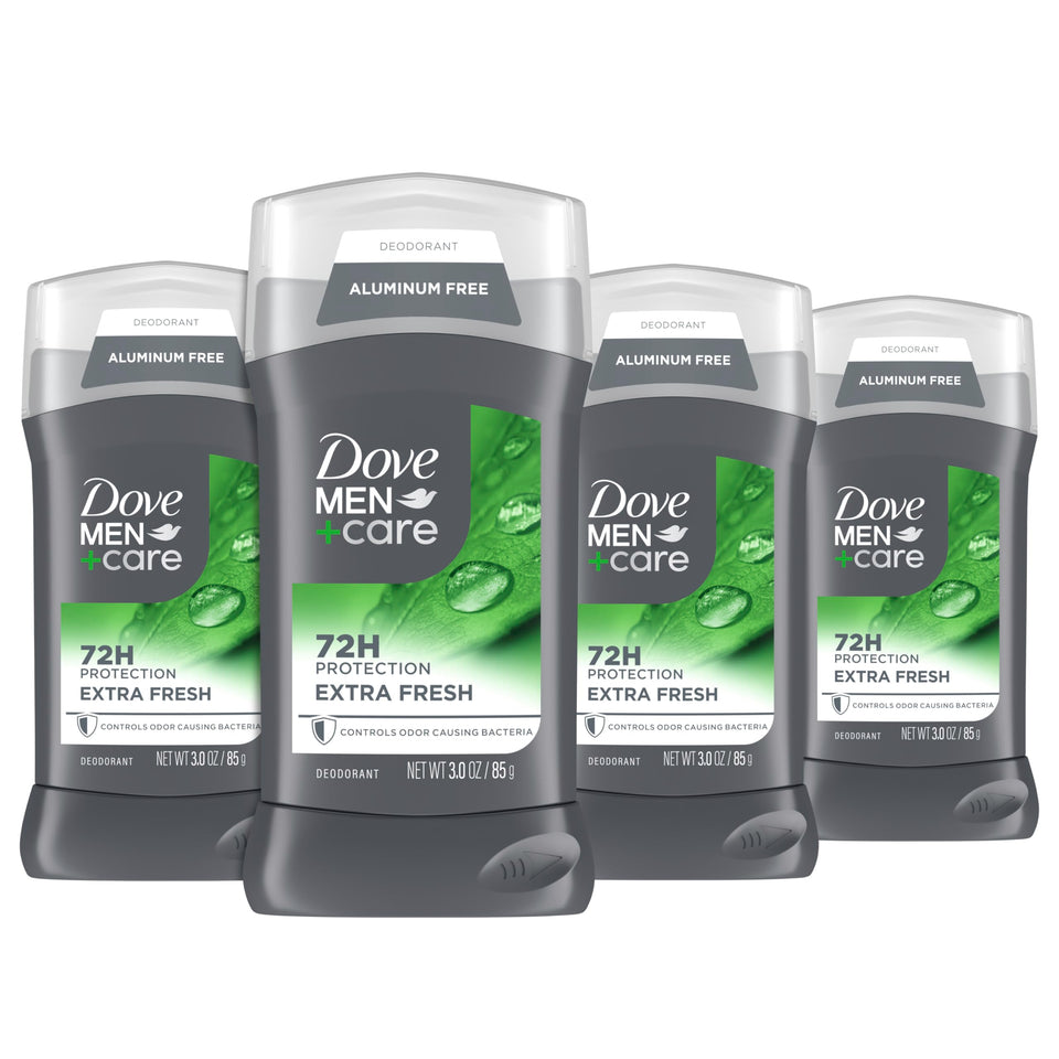 Dove Men+Care front pack showing branding and fresh scent benefits