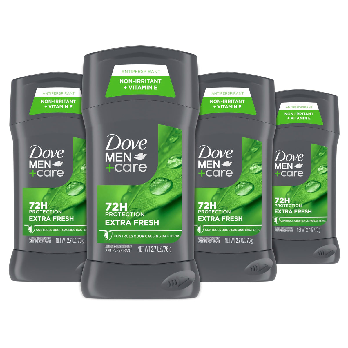 DOVE MEN + CARE front packaging showing four sticks and brand clarity for easy purchase