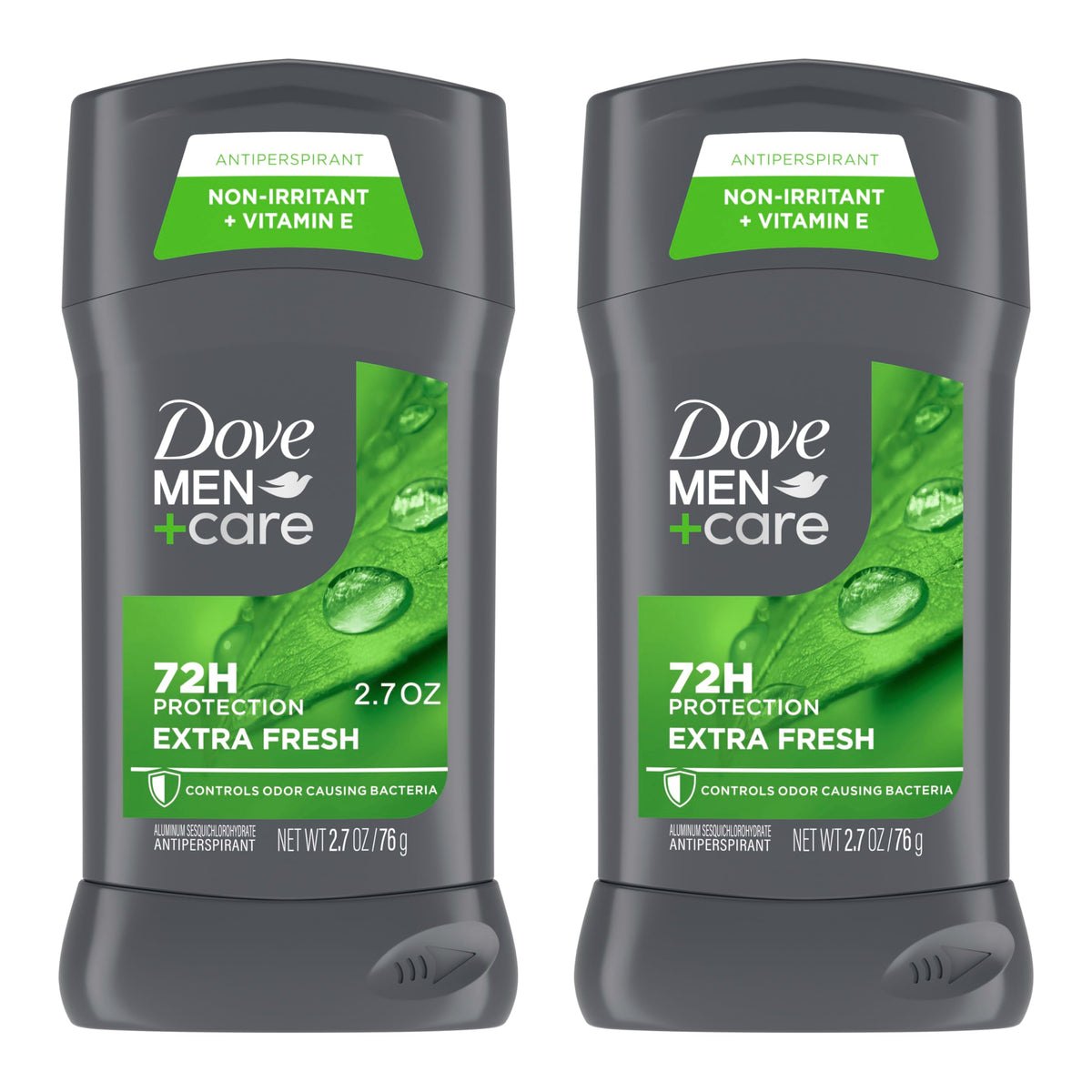 Dove Men+Care front packaging showing twin pack and benefits