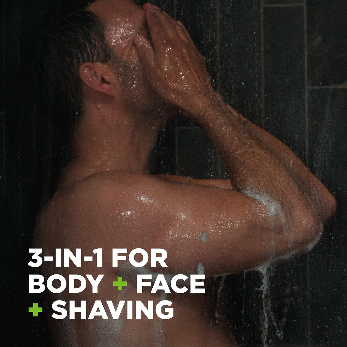 Dove Men+Care label close-up showing ingredients and dermatologist-recommended benefit