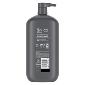DOVE MEN + CARE pump close-up with dispensed gel, shows easy dispensing