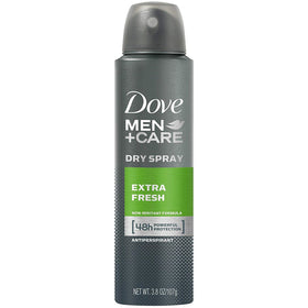 Dove Men+Care single Extra Fresh stick out of package showing solid applicator and benefit