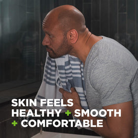 Dove Men+Care bar beside ruler illustrating compact travel-ready size benefit