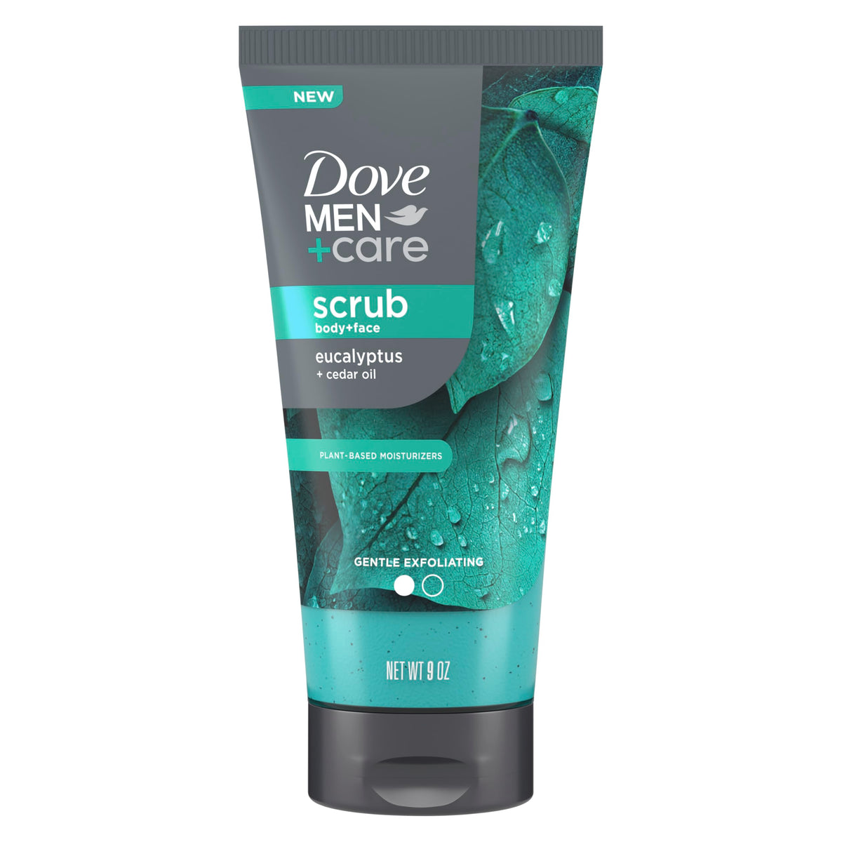 DOVE MEN + CARE front packaging showing product and size benefits