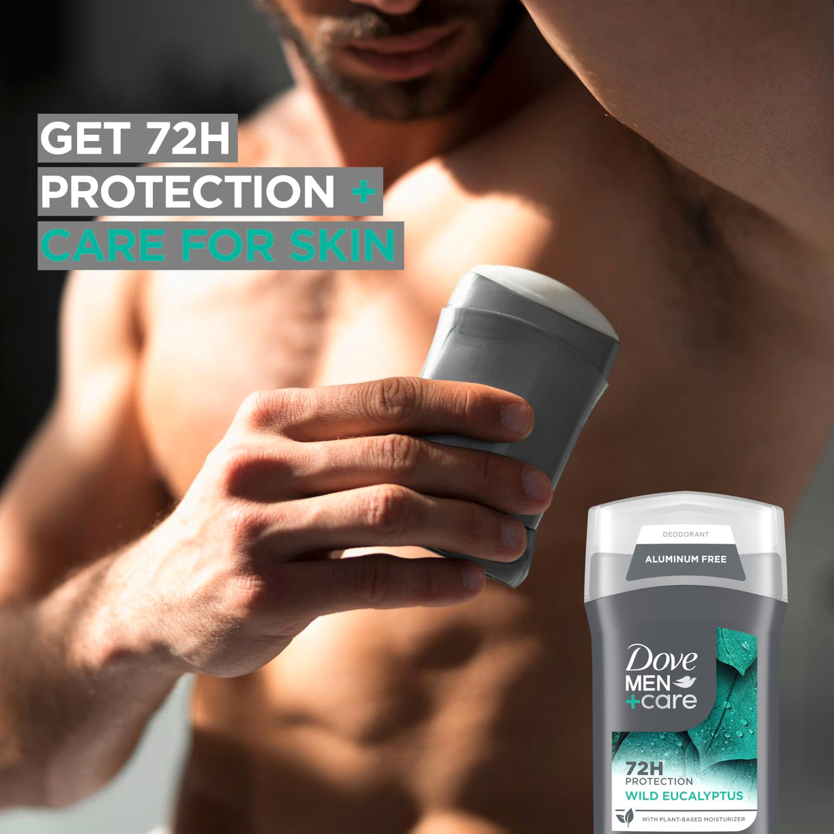 DOVE MEN + CARE demonstrated in hand for quick underarm application