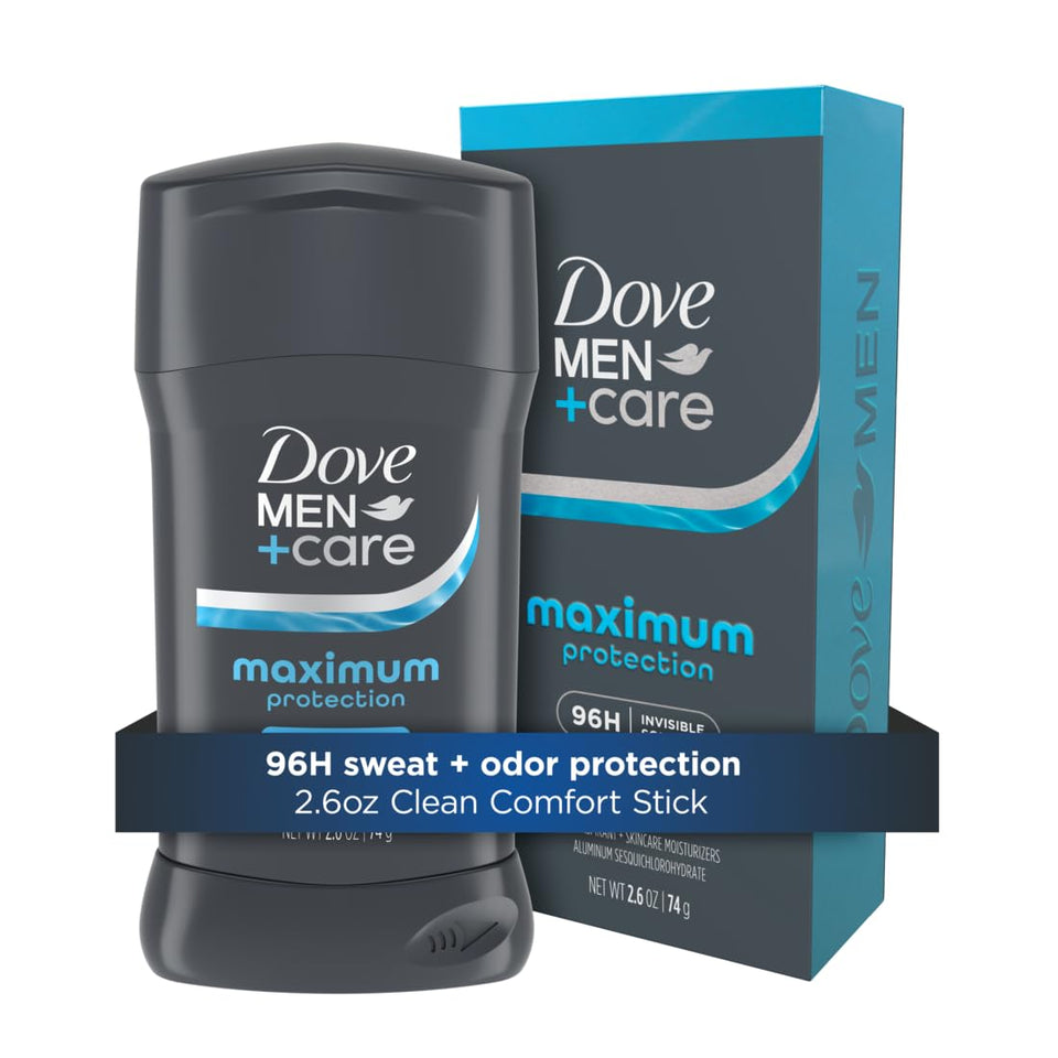 DOVE MEN + CARE front packaging showing product label and benefits