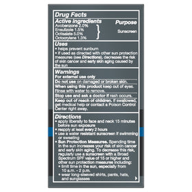 Dove Men+Care label highlighting SPF15 and everyday sun protection benefit