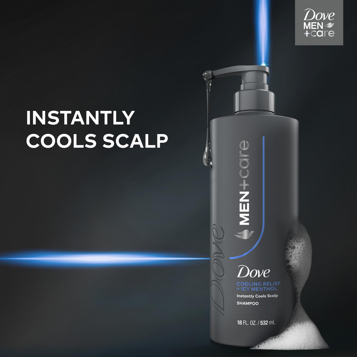 Dove Men+Care label close-up listing PROTEIN POWER ingredients