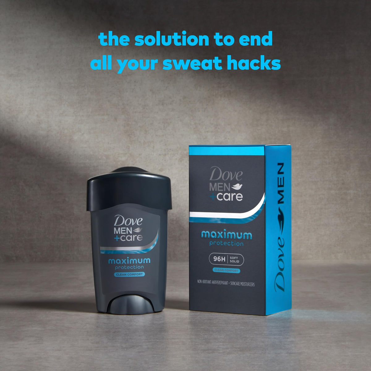 Dove Men+Care product label with ingredients and clinical protection benefits
