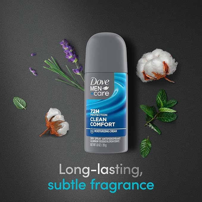 Dove Men+Care can inside a gym bag illustrating on-the-go freshness and easy storage
