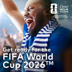 DOVE MEN + CARE in use on match day for confidence and long lasting freshness