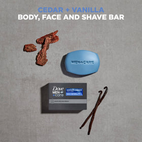 Dove Men+Care bar close-up texture highlighting moisturizing cream