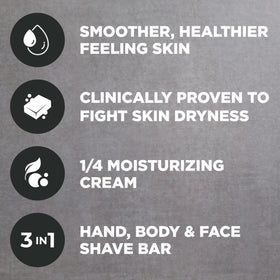 Dove Men+Care bar lather in use for shaving with smoother glide
