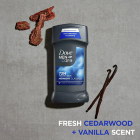 Dove Men+Care stick close-up texture highlighting smooth applicator and moisturizing finish