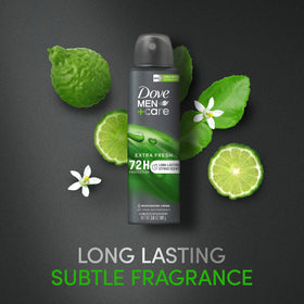 Dove Men+Care Sandalwood + Orange label close-up emphasizing warm fragrance benefit