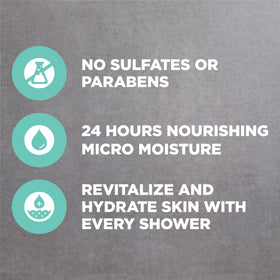 DOVE MEN + CARE in-shower use demonstrating soothing, non-drying cleanse