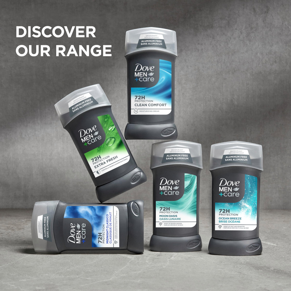 DOVE MEN + CARE next to smartphone to show compact 3 oz size