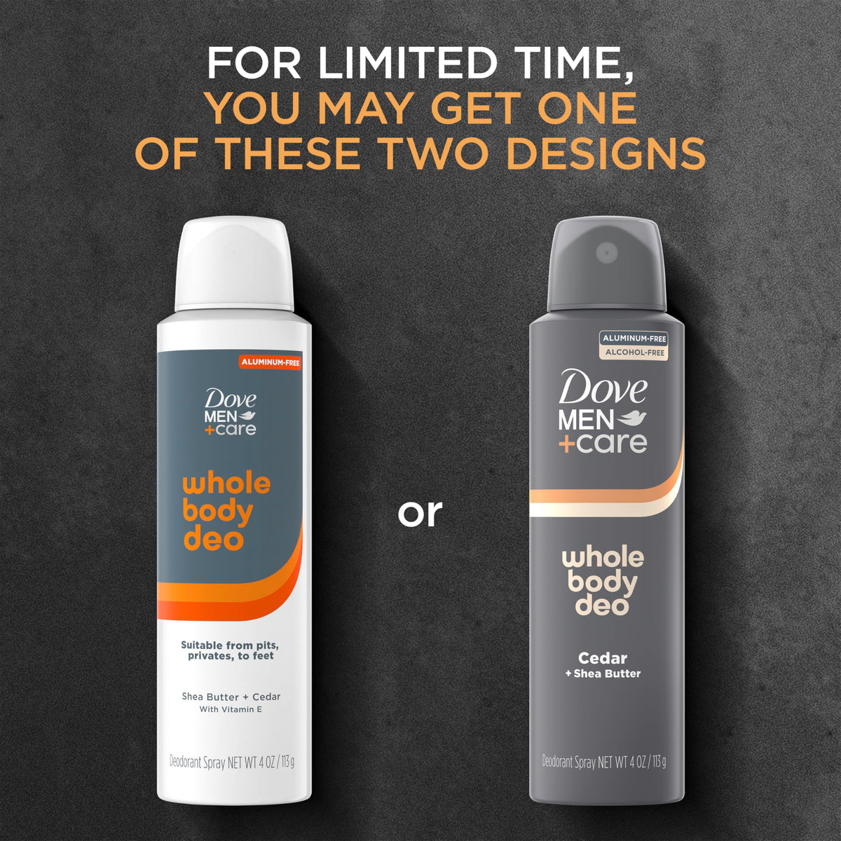 DOVE MEN + CARE spray on skin demonstrating gentle non‑stinging feel
