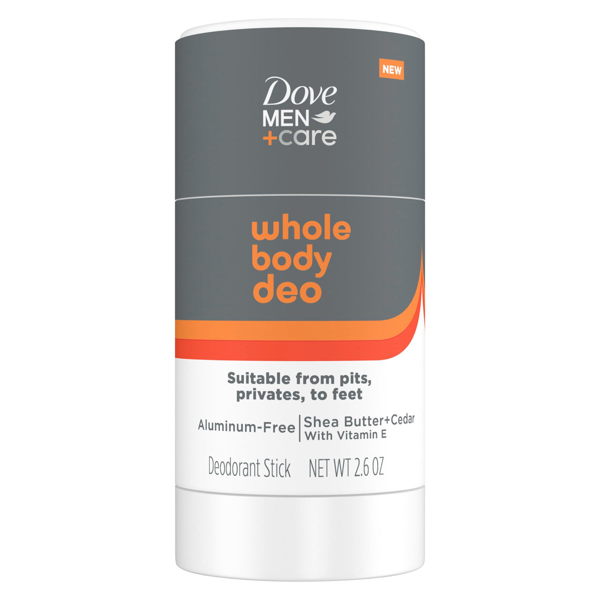 Dove Men+Care front packaging showing stick and scent for reliable odor control