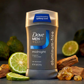 DOVE MEN + CARE stick beside body wash to suggest paired routine and complementary care