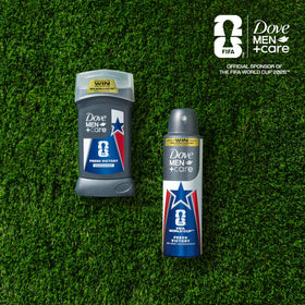 Dove Men+Care dry finish on skin demonstrating non‑sticky comfort