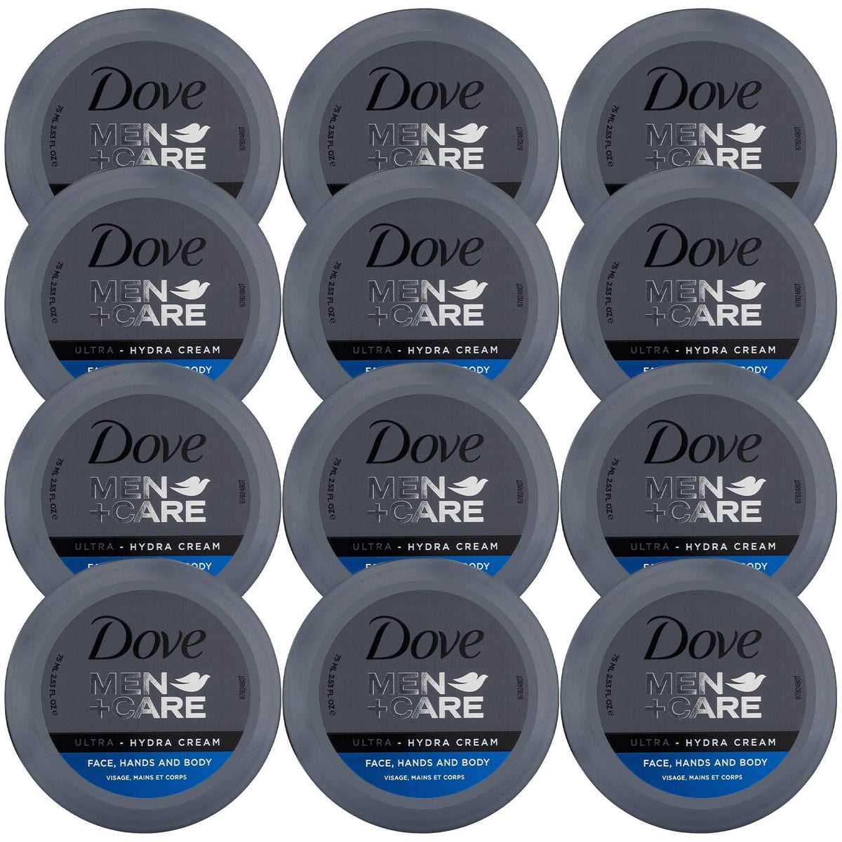 Dove Men+Care front jar showing compact size and convenient design