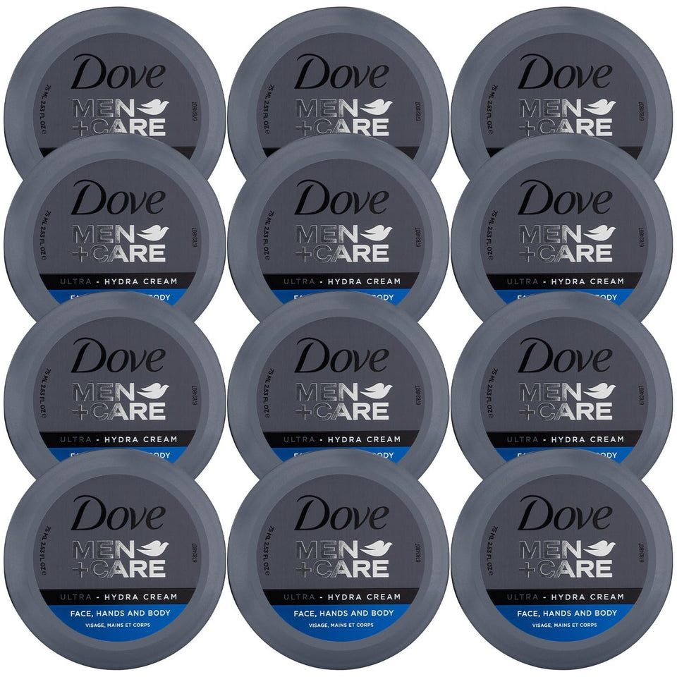 Dove Men+Care front jar showing compact size and convenient design