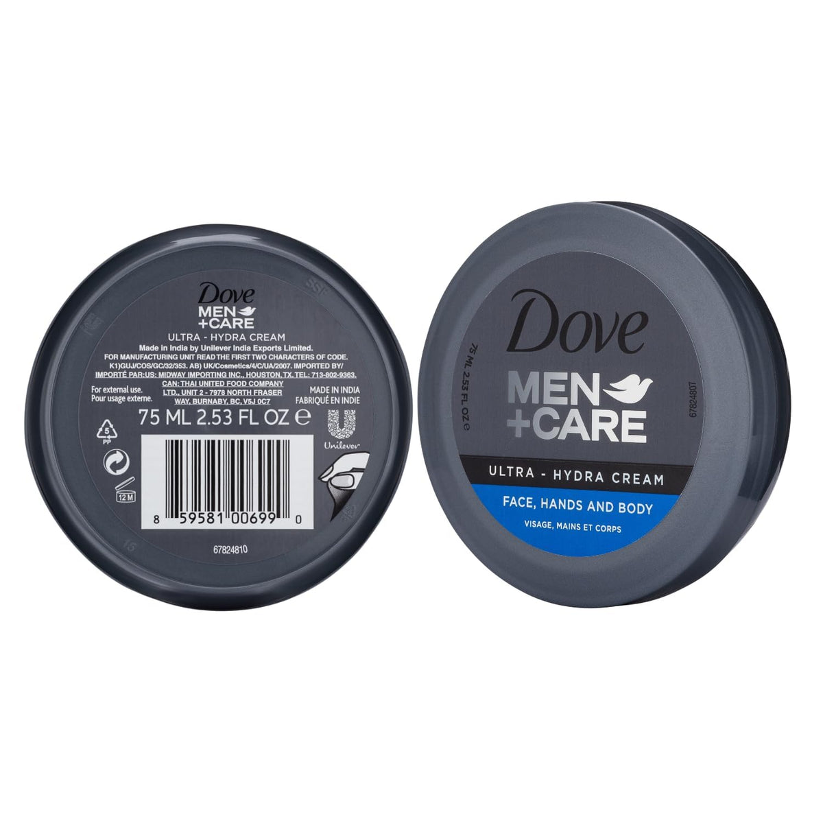 Dove Men+Care opened jar texture close-up showing quick-absorb benefit