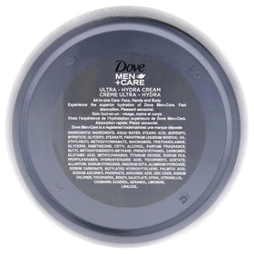 Dove Men+Care Ultra-Hydra cream texture close-up demonstrating smooth, fast-absorbing moisturizer for soft skin