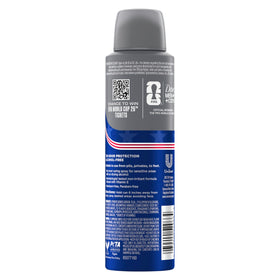 Dove Men+Care label closeup displaying bamboo + aloe scent and aluminum-free claim
